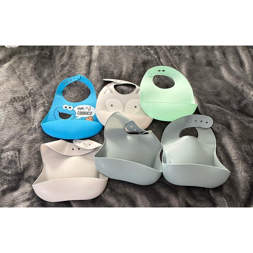 Silicone catch all bibs bundle-6 total